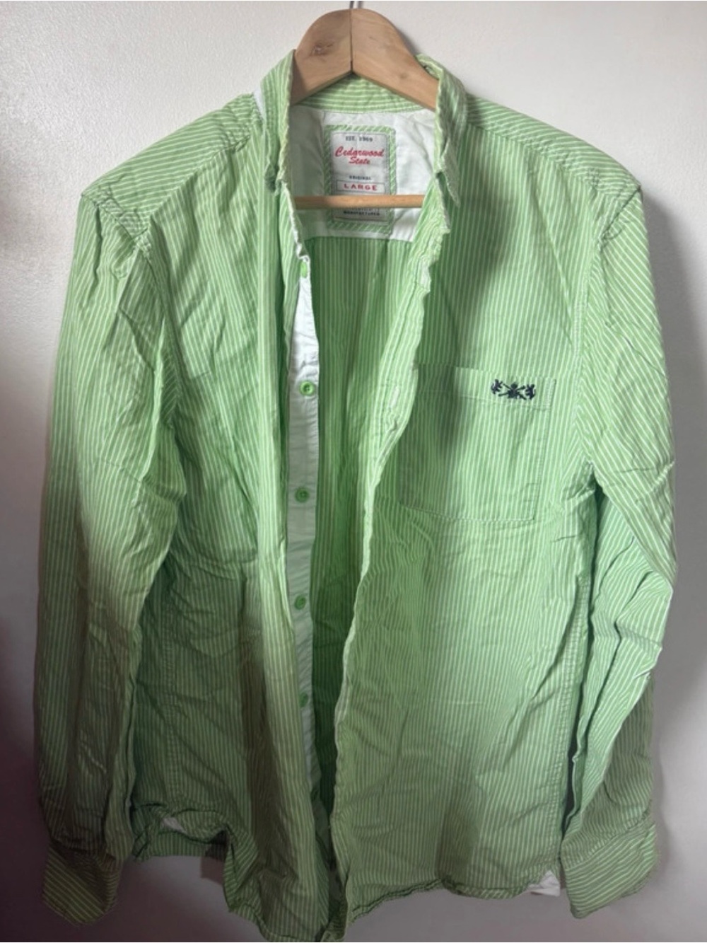 Primark Light Green Striped Men’s Button-Down Shirt